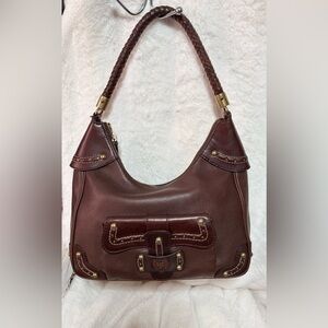 Michael Kors Dark Brown Leather Hobo Shoulder Bag
